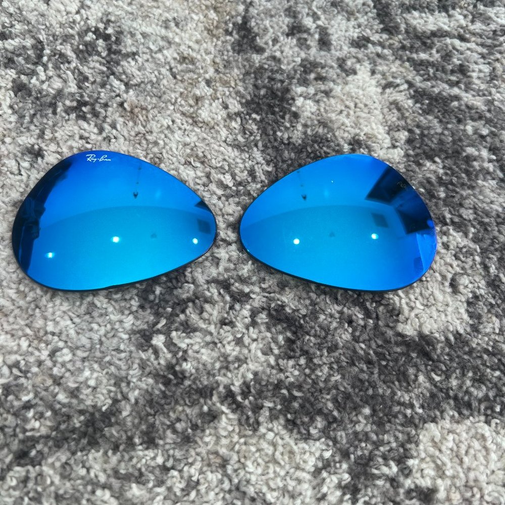 Ray Ban Aviator RB3025 Sunglasses Replacement Lens Blue mirror Glass 58mm